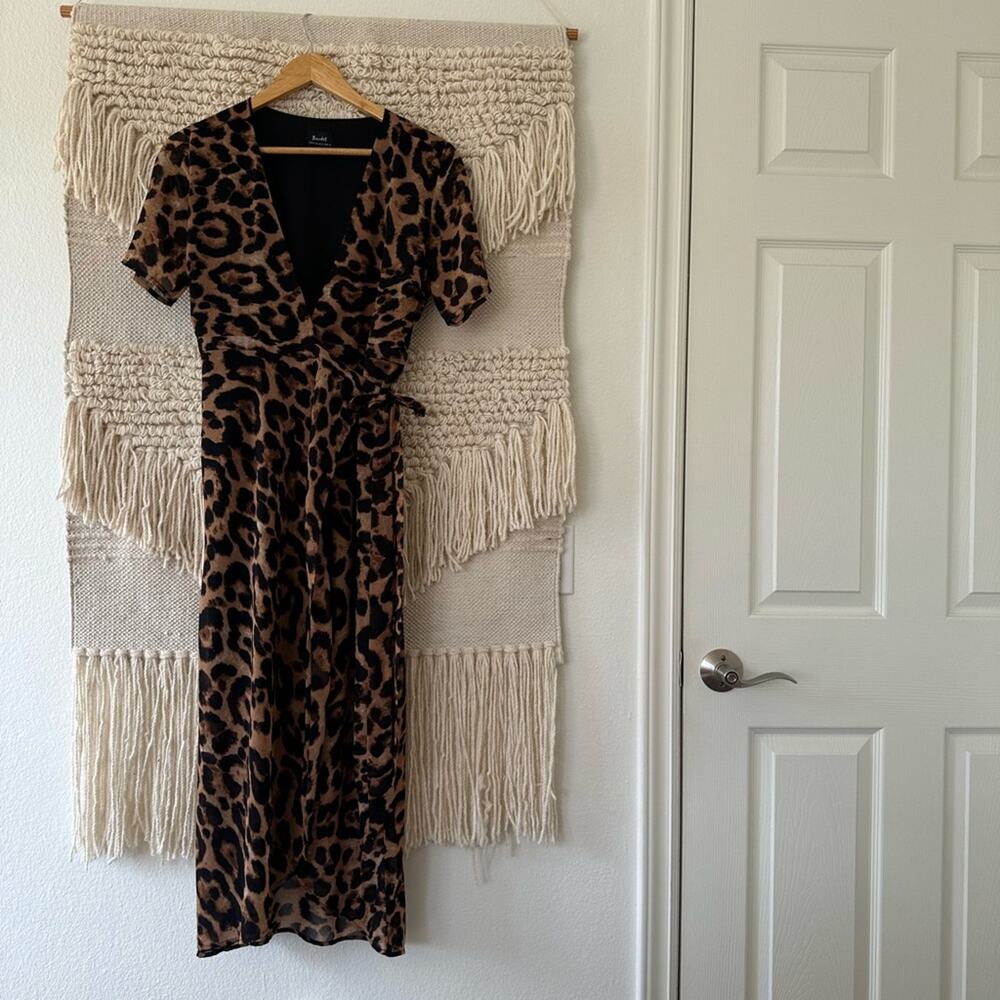 Bardot Leopard Print Wrap Dress